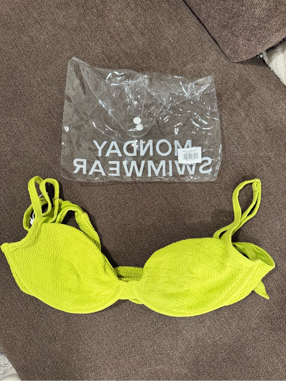 NWT Monday Swimwear Chartreuse Capri Bikini Top SIZE V (xl)